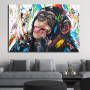Graffiti Pop Cute Monkey Canvas Paintings Colorful Printed Poster Wall Art Pictures