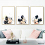 Watercolor Mickey Mouse Cartoon Canvas Paintings Minnie Mouse Poster and Prints Wall Art Picture