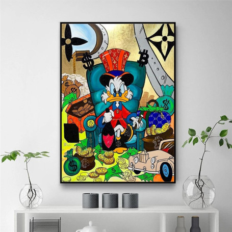 Graffiti Art Alec Monopoly Scrooge Mcduck Money Canvas Paintings Wall Art Picture Posters Prints