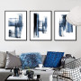 Blue Graffiti Casual Simple Fresh Canvas Painting Abstract Modern Minimalist Posters and Prints Wall Art Picture for Home Decor