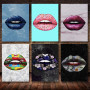 Fashion Lips Wall Art Pop Canvas Painting Money Flower Graffiti Lip Poster Print Picture