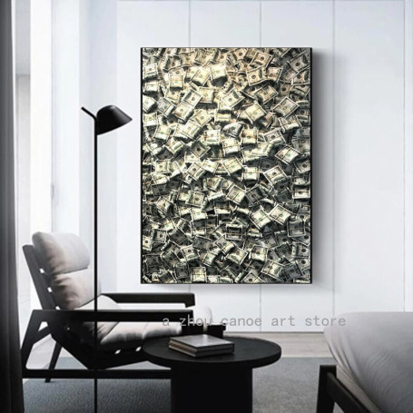 Abstract Cool Full of Money Pattern Poster Canvas Painting Wall Art Prints Picture Living Room Modern Home Office Decor Cuadros