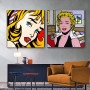 Pop Abstract Canvas Painting Posters and Prints for Living Room Square Modern Wall Art Pictures
