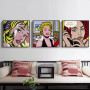 Pop Abstract Canvas Painting Posters and Prints for Living Room Square Modern Wall Art Pictures