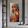 Indian Canvas Art Posters Native Woman Canvas Paintings Wall Art