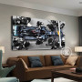 Mercedes-AMG Pit Stop F1 Poster Formula 1 Canvas Painting Modern Racing Car Wall Art Prints Picture For Living Room Decoration