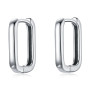 Silver Square buckle Earrings 925 Silver Classic French Earring Fine Jewelry BSE478