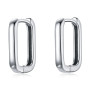 Silver Square buckle Earrings 925 Silver Classic French Earring for Women Fine Jewelry BSE478