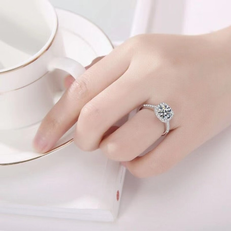 Moissanite Diamond Ring 18 k gold 925 Silver Engagement Ring Size 1.5/2/3/5Carat