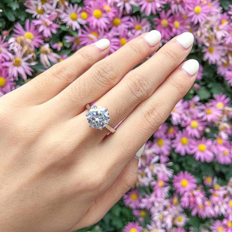 Luxury Moissanite Engagement Ring 2-4ct Solitaire 925 Sterling Silver Diamond Wedding Ring for Women