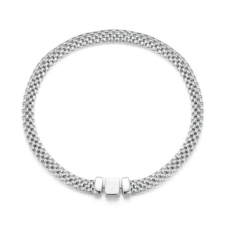 925  Silver European Simple Knitted Mesh Bracelets For Women Fashion Chain Luxury Wrist Jewelry