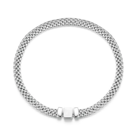 925 Silver European Simple Knitted Mesh Bracelets For Women Fashion Chain Luxury Wrist Jewelry Wedding Gift B124