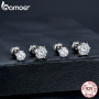 Moissanite Stud Earrings, D Color Brilliant Round Cut Lab Created Diamond 925 Silver Earrings Gold Plated for Women