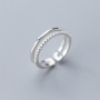 50-57mm Double Layer 925  Silver Rings Beautiful Wedding Women Ring Adjustable Fine In Jewerly