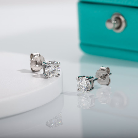 4mm D Color Moissanite Diamond Classic 925 Sterling Silver Stud Earring For Woman Fine Jewelry