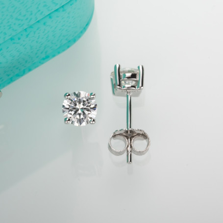 4mm D Color Moissanite Diamond Classic 925 Sterling Silver Stud Earring For Woman Fine Jewelry