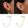 1PCS 925 Silver Single Row Diamond Ear Clip Tassel Earrings For Women Small Gold Color Earrings