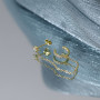 1PCS 925 Silver Single Row Diamond Ear Clip Tassel Earrings For Women Small Gold Color Earrings