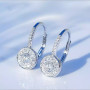 925  Silver Round Crystal Hoop Earrings For Women
