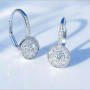 925  Silver Round Crystal Hoop Earrings For Women