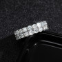 3mm D VVS1 Moissanite Rings for women man Trendy Jewelry GRA Certified 925 Sliver Double Row Eternity Band