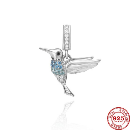 European 925 Silver hummingbird Diy Bead Penda Fit Original diy Bead Charm Bracelet Necklace Trinket Jewelry 925 Silver