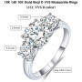 Genuine 18k 14k 10k Gold Rings for Women 2ct D VVS1 Round Moissanite Diamond Silver Engagement Wedding Jewelry with Certificate