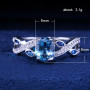 Luxury Big silver 925 original Rings with Blue Colors CZ Zircon Stone for Women Fashion Wedding Engagement Rings Gifts