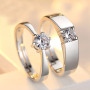 Classic Couple Rings For Men Women CZ Stone Trendy Wedding Lovers' Ring Jewelry Romantic Valentine's Day Present Ring Accessory