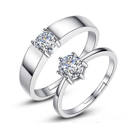 Classic Couple Rings For Men Women CZ Stone Trendy Wedding Lovers' Ring Jewelry Romantic Valentine's Day Present Ring Accessory