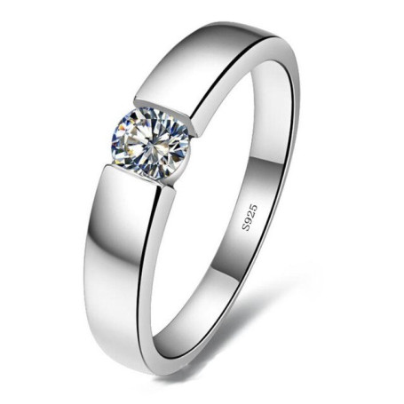 Lovers Promise Ring 925 Silver cz Stone Perfect Party Wedding Band Rings For Women Men Bijou Jewelry