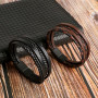 New Classic Men Leather Bracelet Hand-woven Multi-layer Alloy Buckle Bracelet & Bangles Fashion Man Jewelry Gift Wholesale