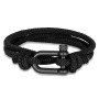 MKENDN Men Black U shaped Shackle Bracelet Outdoor Camping Rescue Emergency Sailing Rope Bracelet For Women 316L Sport Buckle