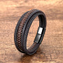 New Classic Hand-Woven Leather Bracelet Men's Charm Multi-layer Design Braided Rope Bangles For Men Stainless Steel Jewelry Gift