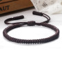 Brown String Braided Bracelet Handmade Adjustable Woven Rope Charm Bracelet For Women Men Homme Fashion Jewelry Best Friend Gift