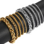 3/4/6/8/10mm Men Women Bracelet Gold Silver Color Stainless Steel Wheat Link Chain Bracelets Male Jewelry Gifts Wholesale DKBM08