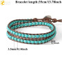 CSJA Green Turquoises Beaded Bracelet Bohemian Bracelets for Women Braided Handmade Jewelry Multilayer Wrap 2 Strands Femme S625