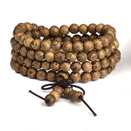 108 Wood Beaded Bracelets for Men Women Sandalwood Buddhist Buddha Meditation Prayer Blue Turquoise Multi-layered 6MM Bracelets