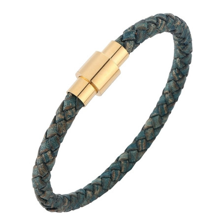 Genuine Braided Leather Bracelet for Men Women Jewelry Leather Magnetic Clasps Charm Bangles Wristband Gift BB0251 d