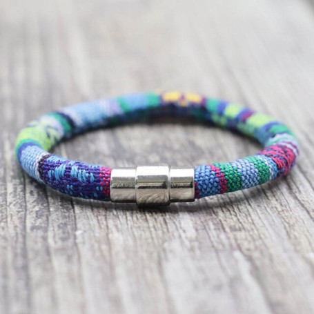 Bohemia Woven Rope Bracelet Minimalist Men Magnet Clasp Ethnic Handmade Braslet Women Multicolor Friendship Jewelry Pulsera Gift