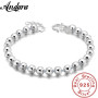 925 Silver Bracelet 5MM Beads Bracelet For Women Fashion Simple Engagement Wedding Charm Jewelry
