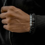 New 3Pc/Sets Micro Pave CZ 8mm Disco Ball & Bar Charms Bracelets Sets 6mm Matte Beads Stone Bracelet Men Women Jewelry bileklik