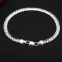 925 silver Classic flat sideways chain Bracelets for women men's Fashion Party Wedding Jewelry Gifts pulseras