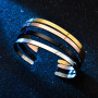 ZORCVENS New Fashion Cuff Bracelet for Women Gold Silver Color Stainless Steel Open Bangle Punk Vintage Women Men Jewelry
