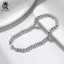 ORSA JEWELS 925 Sterling Silver 4mm Bead Ball Strand Chain Bracelet for Women Trendy Beads Bracelets Jewelry Wholesale SB103