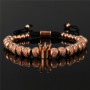 Simple Crown Royal Charm Men & Women Bracelets Bangles Handmade Copper Charm Beads Braiding Crown Bracelet Jewelry Gift