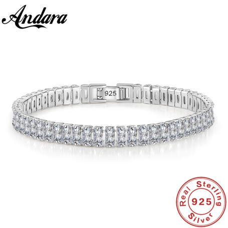 925 Silver Bracelet Elegant Zircon Crystal Fashion Jewelry For Women Engagement Wedding Glamour Jewelry