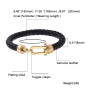 Men's Charm Bracelet Braided Genuine Leather Gold Color Stainless Steel Horseshoe Lobster Clasp Handmade Men's Jewelry BB0760