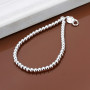 925  silver Bracelets  fashion Jewelry charm women Chain lady wedding 6MM beads  factory price free shipping