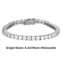 Luxury Pure Silver Moissanite Bracelet Tennis Chain Bridal Women's Jewelry Anniversary Gift Multiple Sizes Pass Diamond Tester